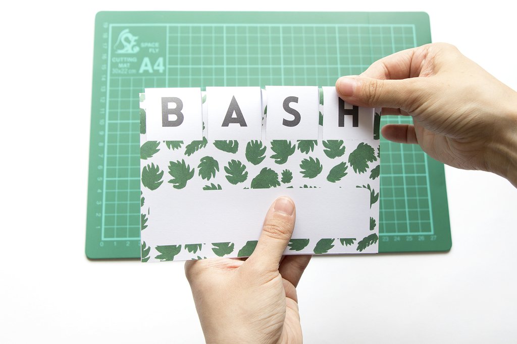 Printable Babyshower DIY Invite with palm leaves and yellow stripes