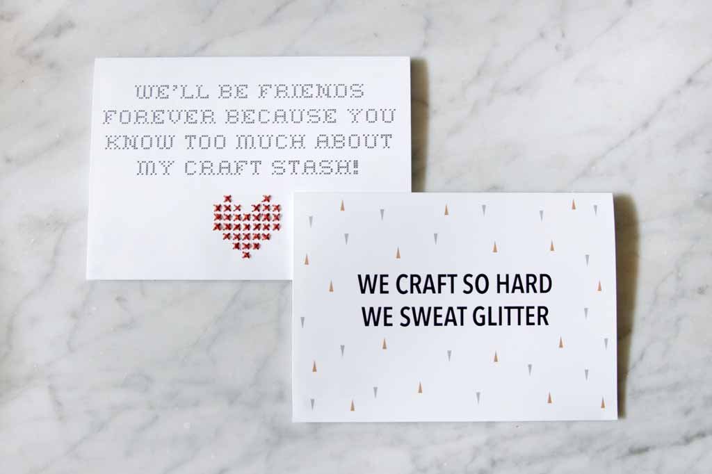 London Craft Club x Utensils0 Galentines card printable free download