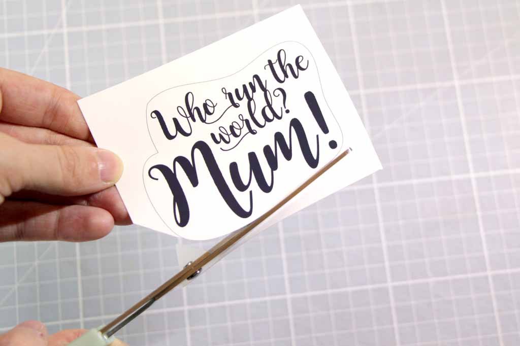 1. Print the PDF onto light card, you can use the right half as the card if you don't have a blank one. 2. Cut around the quote and flowers you want to use. 3. Cut strips of card and concertina it, stick this on the back of your quote or flowers with double sided tape. 4. Use a mix of foam squares and concertina card to make the elements stand out from the card. Now you're ready to celebrate!