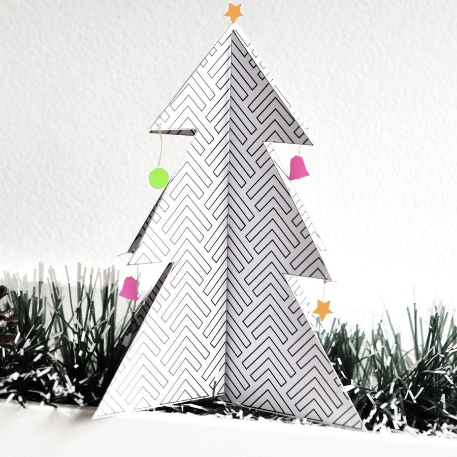 Christmas crafty paper art downloadable printable by Hannah Miles of Utensils0 is the perfect decoration for you Christmas table