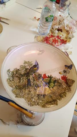 Decoupage onto Glass