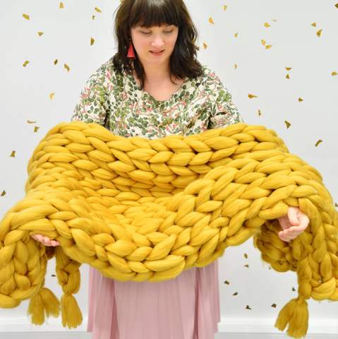 Beginners Giant Arm Knit Blanket
